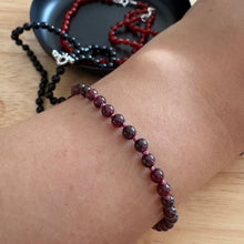 Load image into Gallery viewer, Artisan unisex Garnet bead bracelet handcrafted in the UK