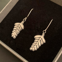 Load image into Gallery viewer, Forest Fern Drop Earrings displayed in branded box