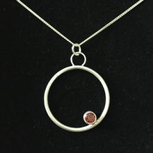 Load image into Gallery viewer, Garnet Kissing Circles Pendant