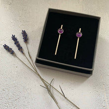 Load image into Gallery viewer, Secant Amethyst Drop Studs