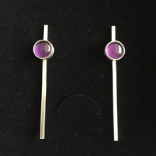 Load image into Gallery viewer, Secant Amethyst Drop Studs
