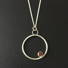 Load image into Gallery viewer, Garnet Kissing Circles Pendant
