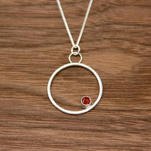 Load image into Gallery viewer, Garnet Kissing Circles Pendant