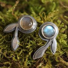 Load image into Gallery viewer, Labradorite Leaf Studs