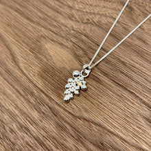 Load image into Gallery viewer, Sterling silver pendant offset with a singular 9ct gold bead. The pendant sits on a sterling silver curb chain and has a high polished finish.
