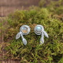 Load image into Gallery viewer, Labradorite Leaf Studs 3
